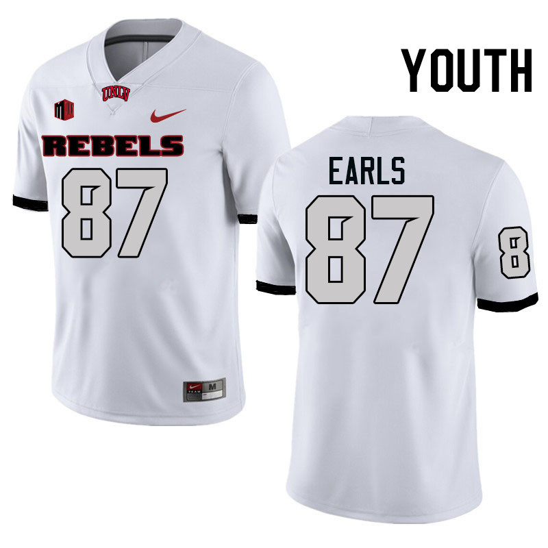 Youth #87 Christian Earls UNLV Rebels College Football Jerseys Stitched-White